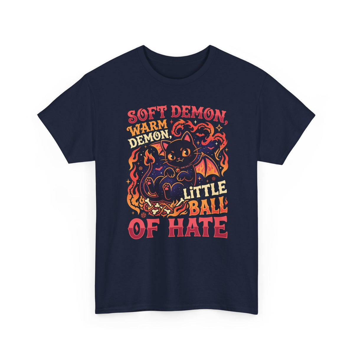 Soft Demon Cat T-Shirt — "Little Ball of Hate" Cute Demon Kitty Tee