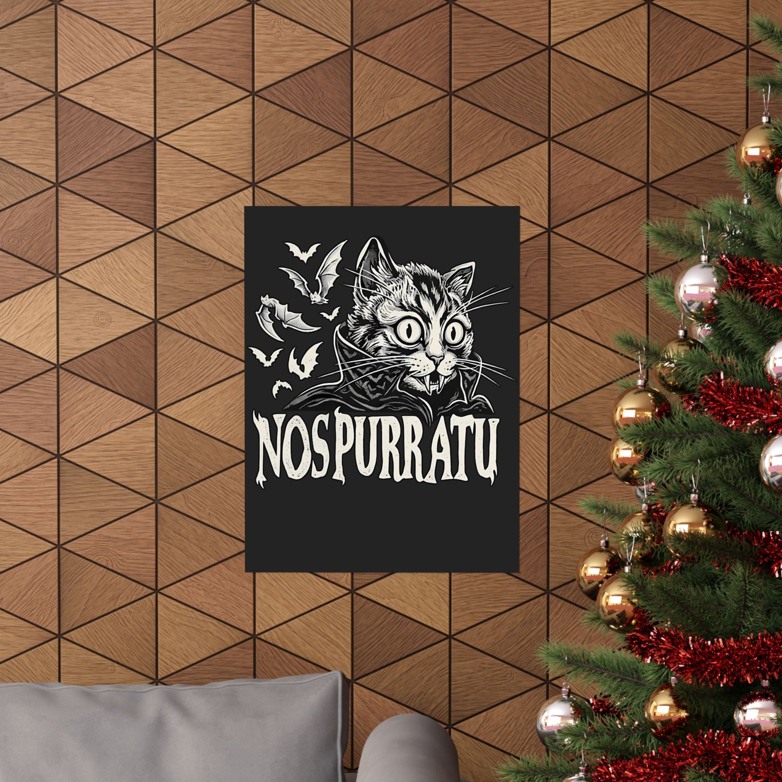 Nosferatu Cat Poster — "Nospurratu Cat Nosferatu" Gothic Vampire Cat Poster
