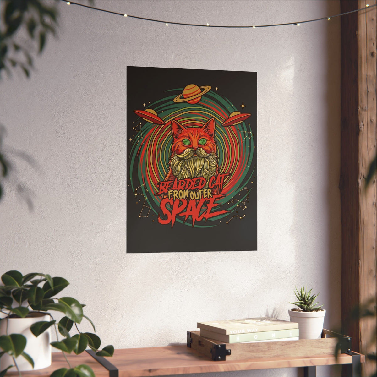 Bearded Cat from Outer Space Poster