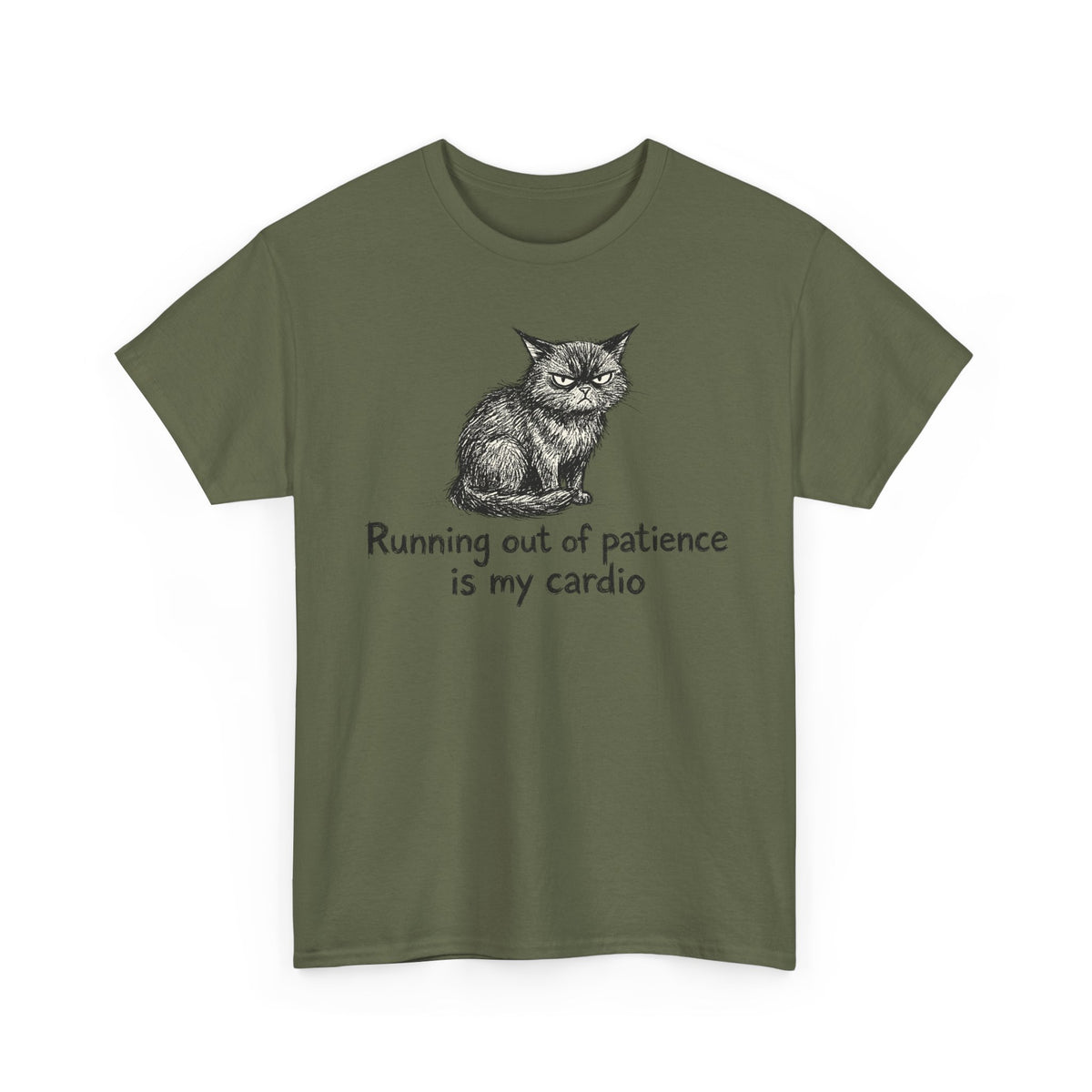 Running Out Of Patience Is My Cardio Cat T-Shirt