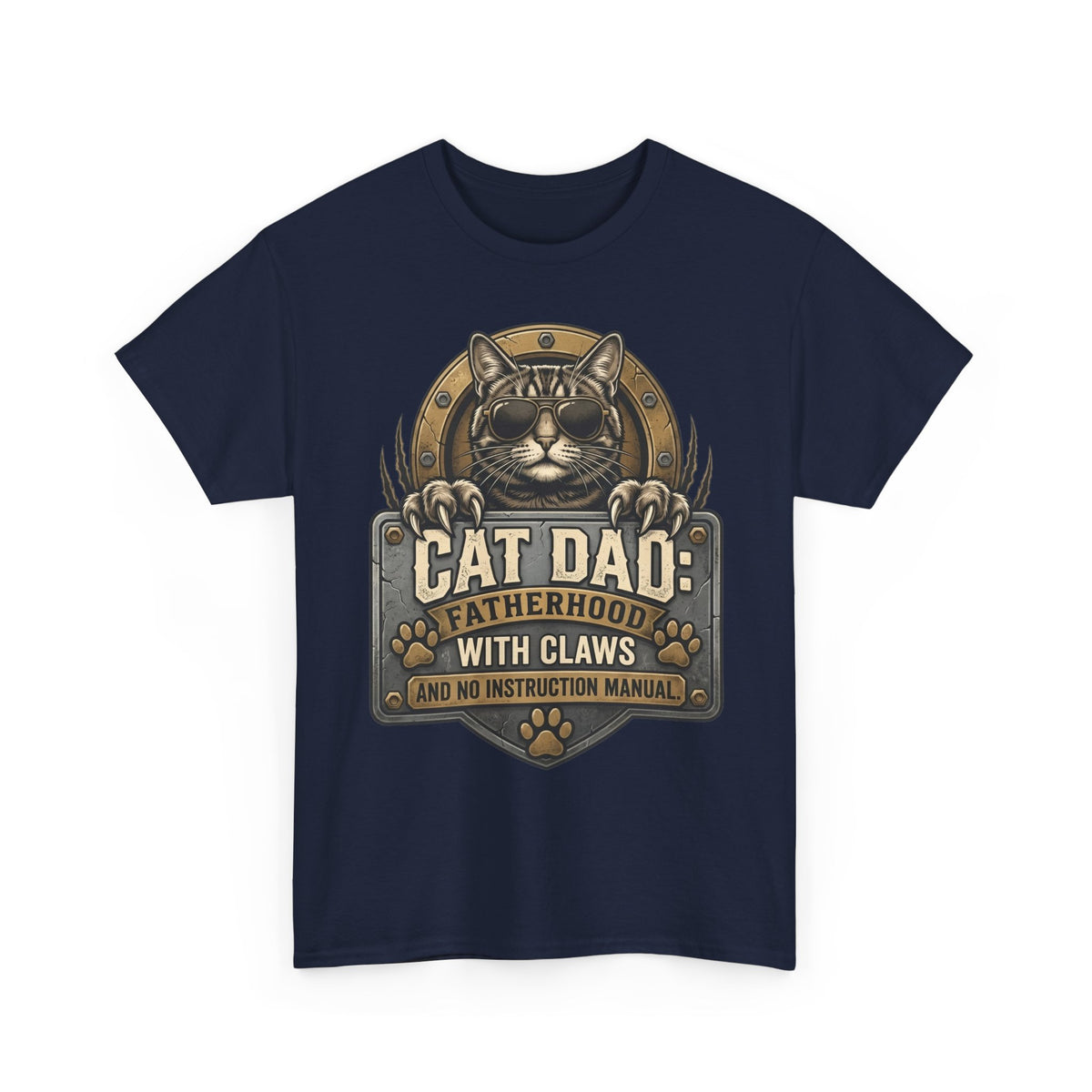 Cat Dad T-Shirt — "Fatherhood with Claws" Funny Cat Lover Tee