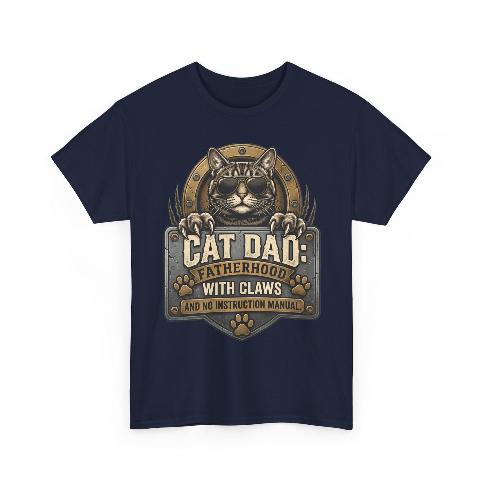Cat Dad T-Shirt — "Fatherhood with Claws" Funny Cat Lover Tee