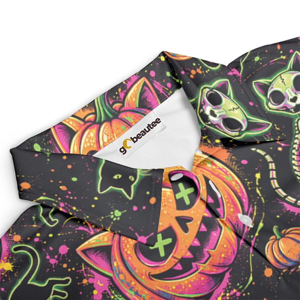 Neon Skeleton Cats & Pumpkins -  - 3