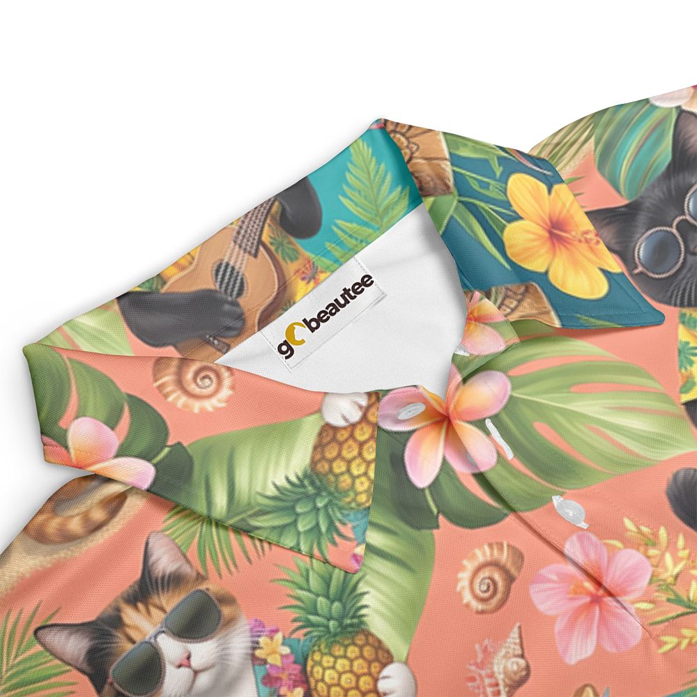 Summer Cat Full Print Polo Shirt -  - 3
