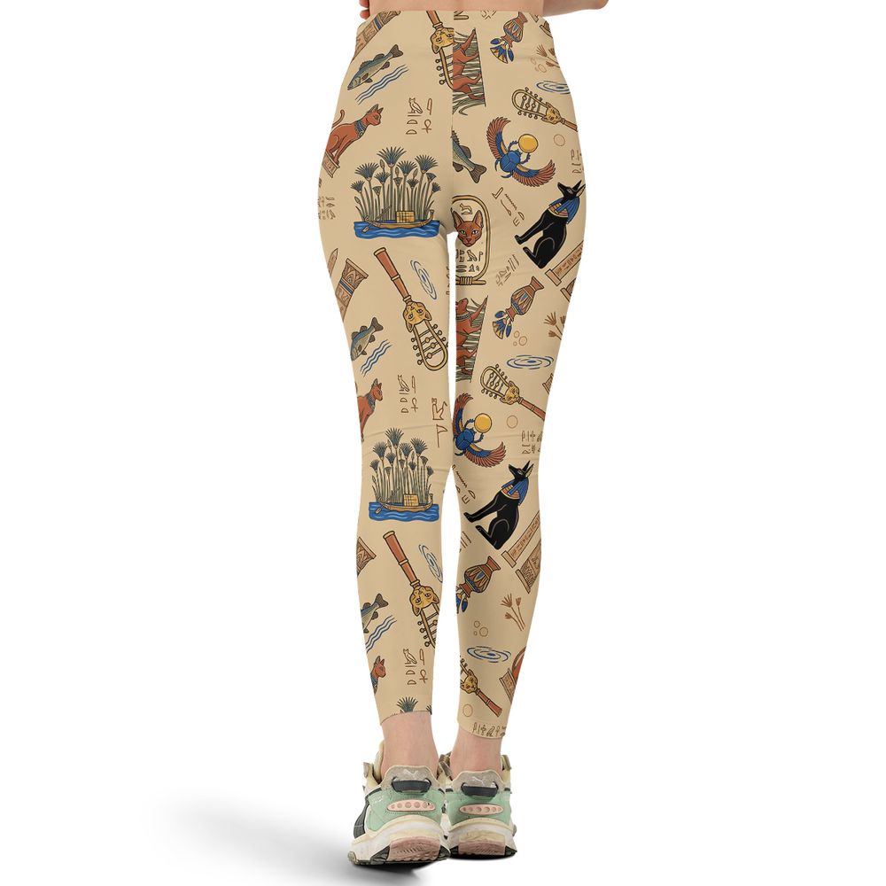 Ancient Egypt cat Full Print Legging -  - 3
