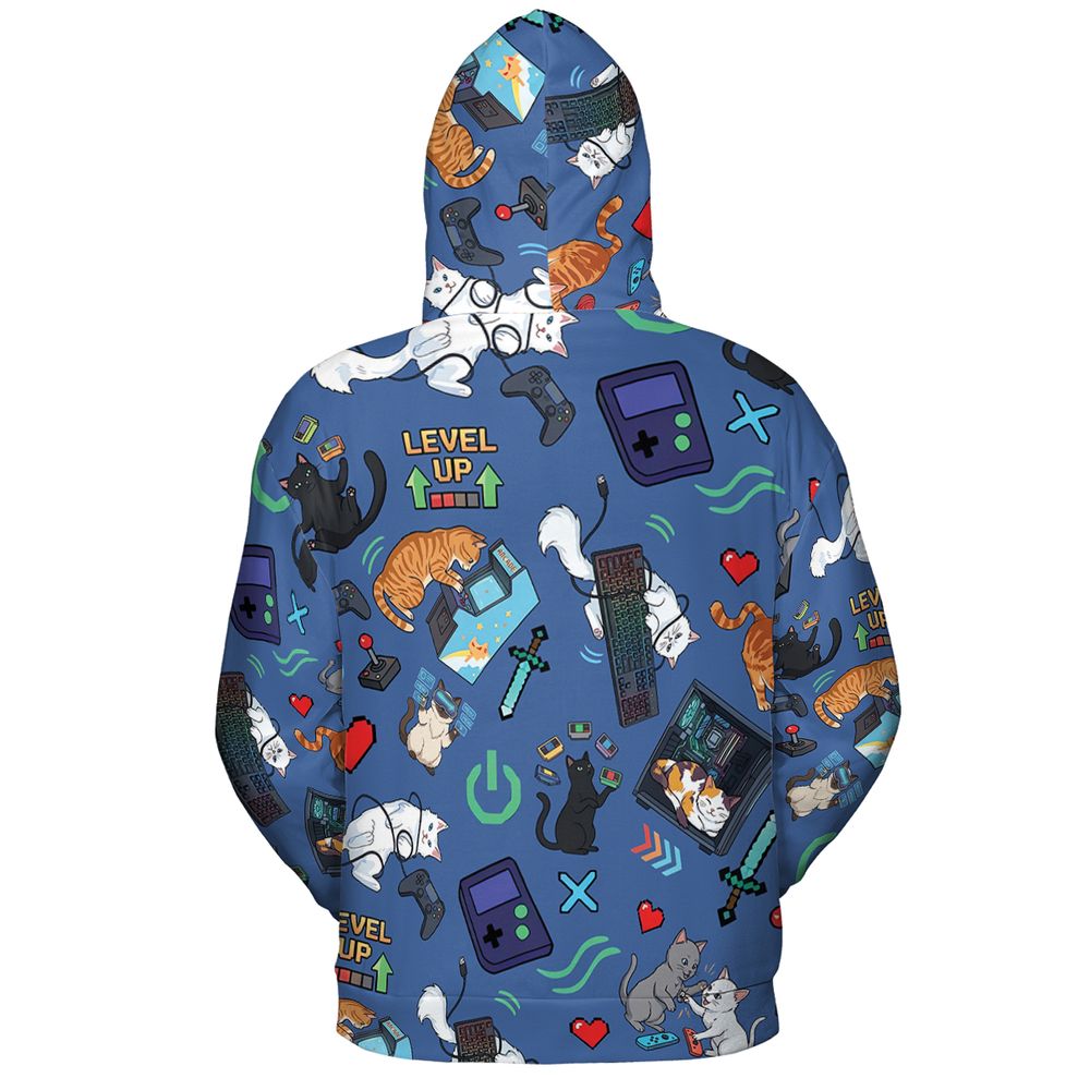 Game and Cats Full Print Hoodie -  - 3