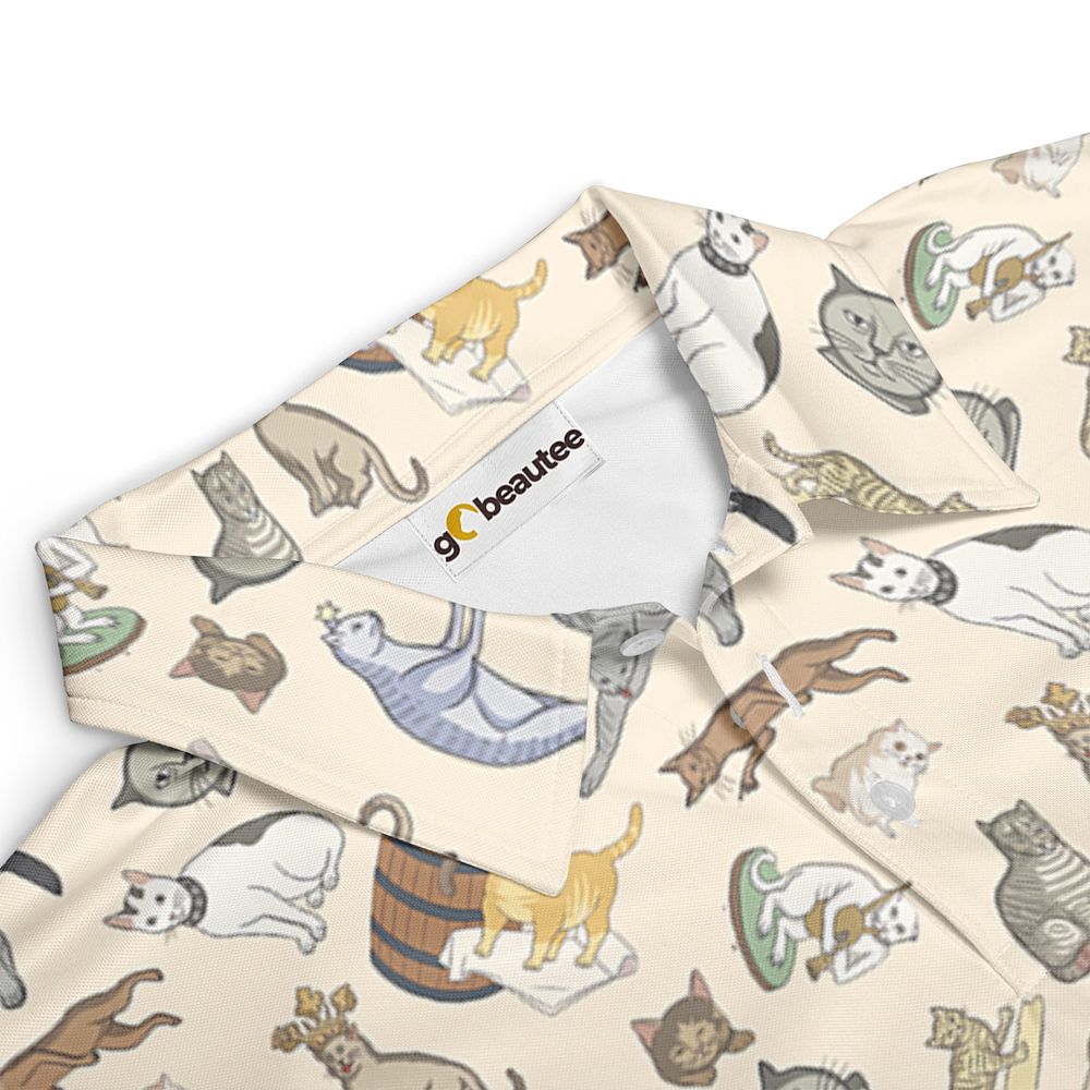 Medieval Cat Art Full Print Polo Shirt -  - 3