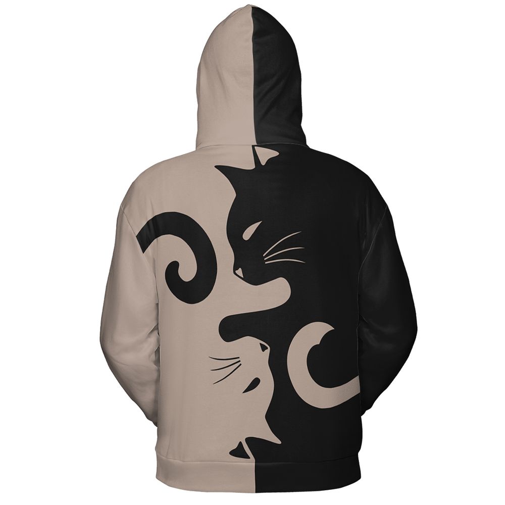 Lavender Spooky Halloween Cat Magic Full Print Hoodie -  - 3