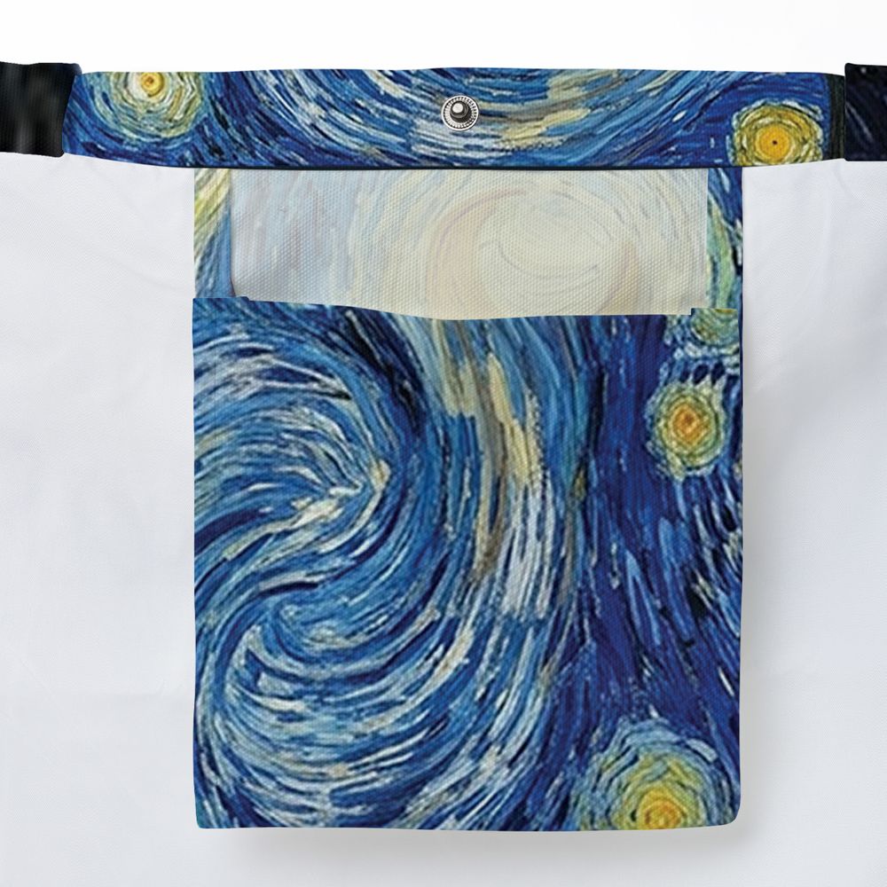 Starry Night and Black Cat Large Tote Bag -  - 3