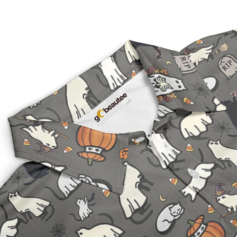 Cat Ghost Full Print Polo Shirt -  - 3