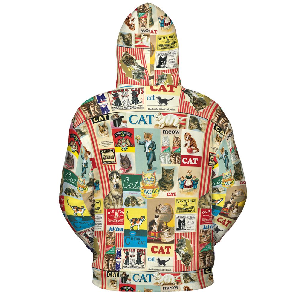 Musical Cats Playing Instruments Band Full Print Hoodie -  - 3