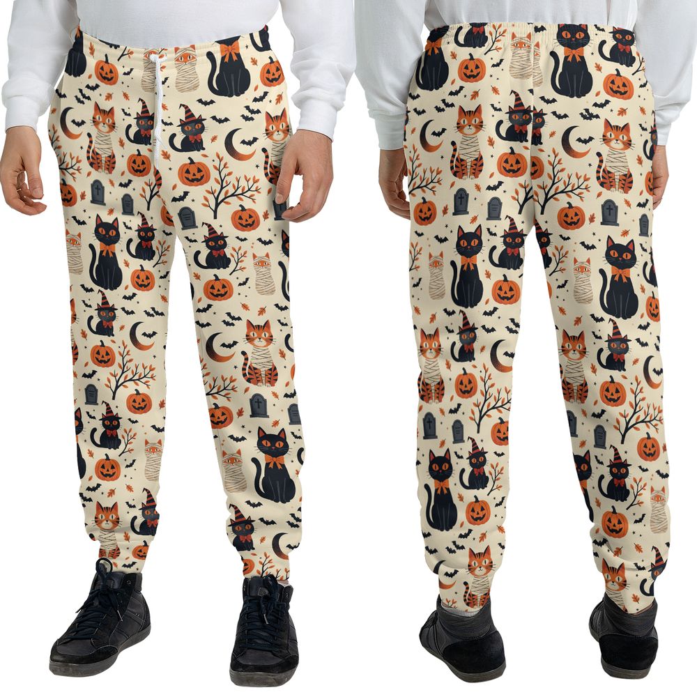 Vintage Halloween Witch & Mummy Cats -  - 3