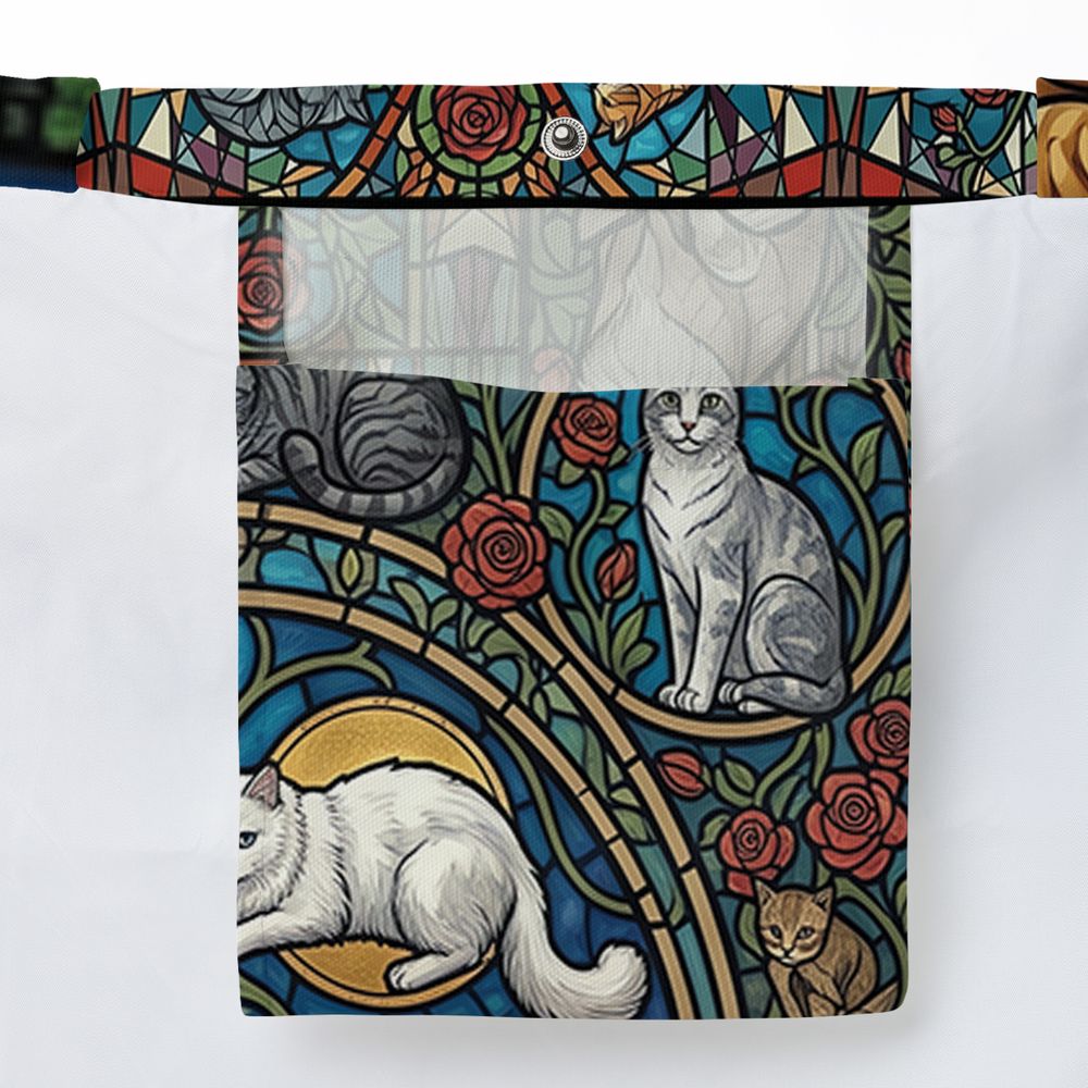 Patron Saint of Cats Stained Glass Large Tote Bag -  - 3