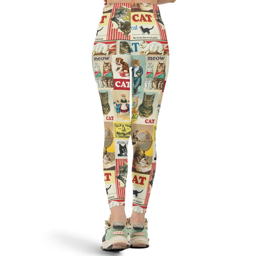 Musical Cats Playing Instruments Band Full Print Legging -  - 3