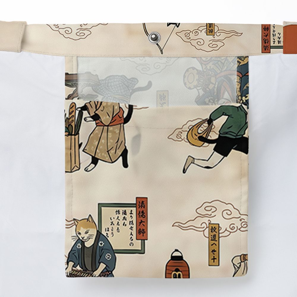 Ukiyo-e cat Large Tote Bag -  - 3