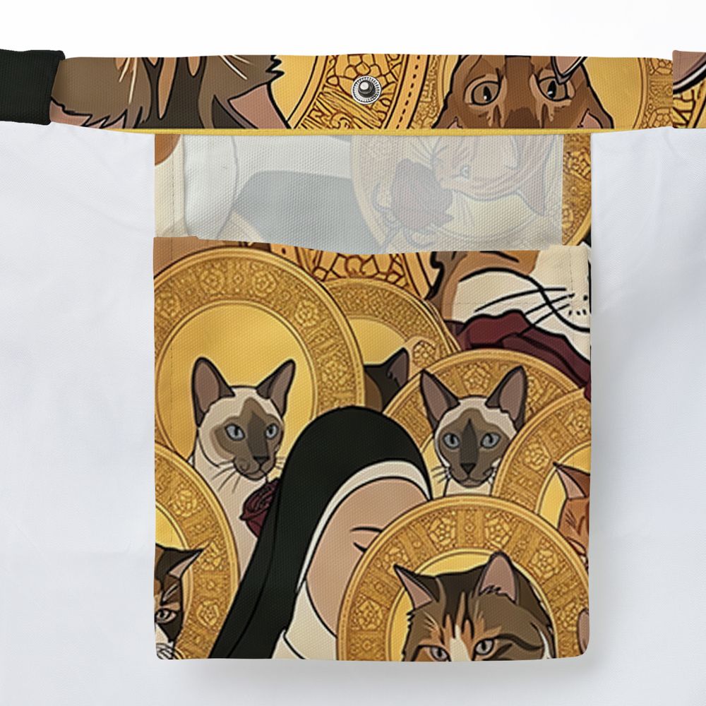 Sacred Feline Renaissance Art Large Tote Bag -  - 3