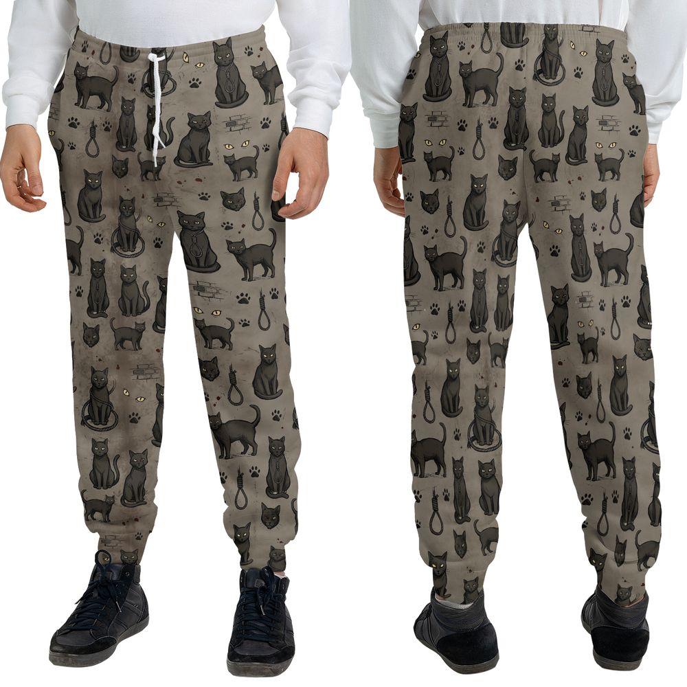 The black cat One eye Cat Sweatpants -  - 3