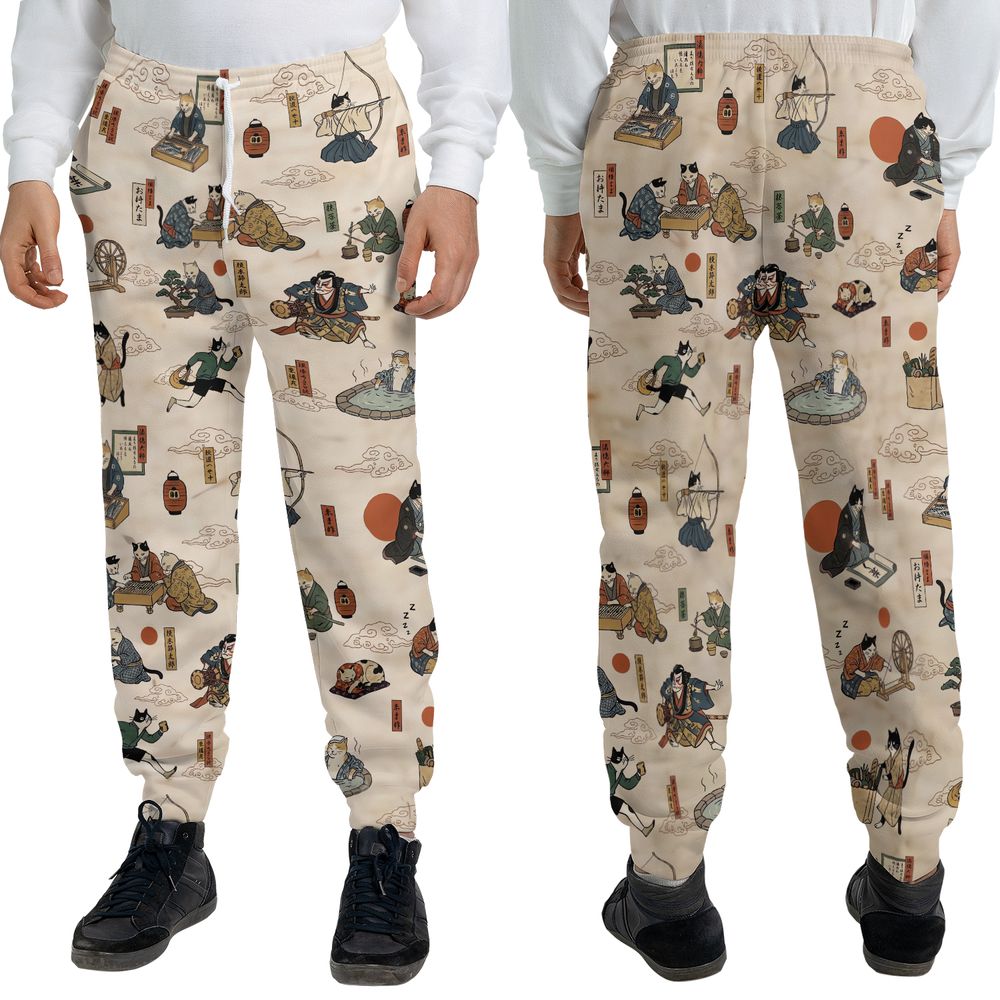 Ukiyo-e cat Sweatpants -  - 3