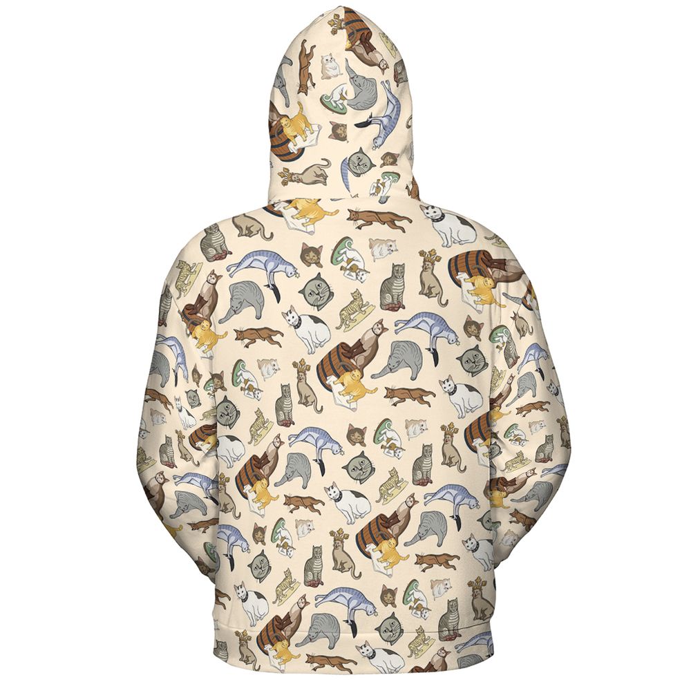 Medieval Cat Art Full Print Hoodie -  - 3