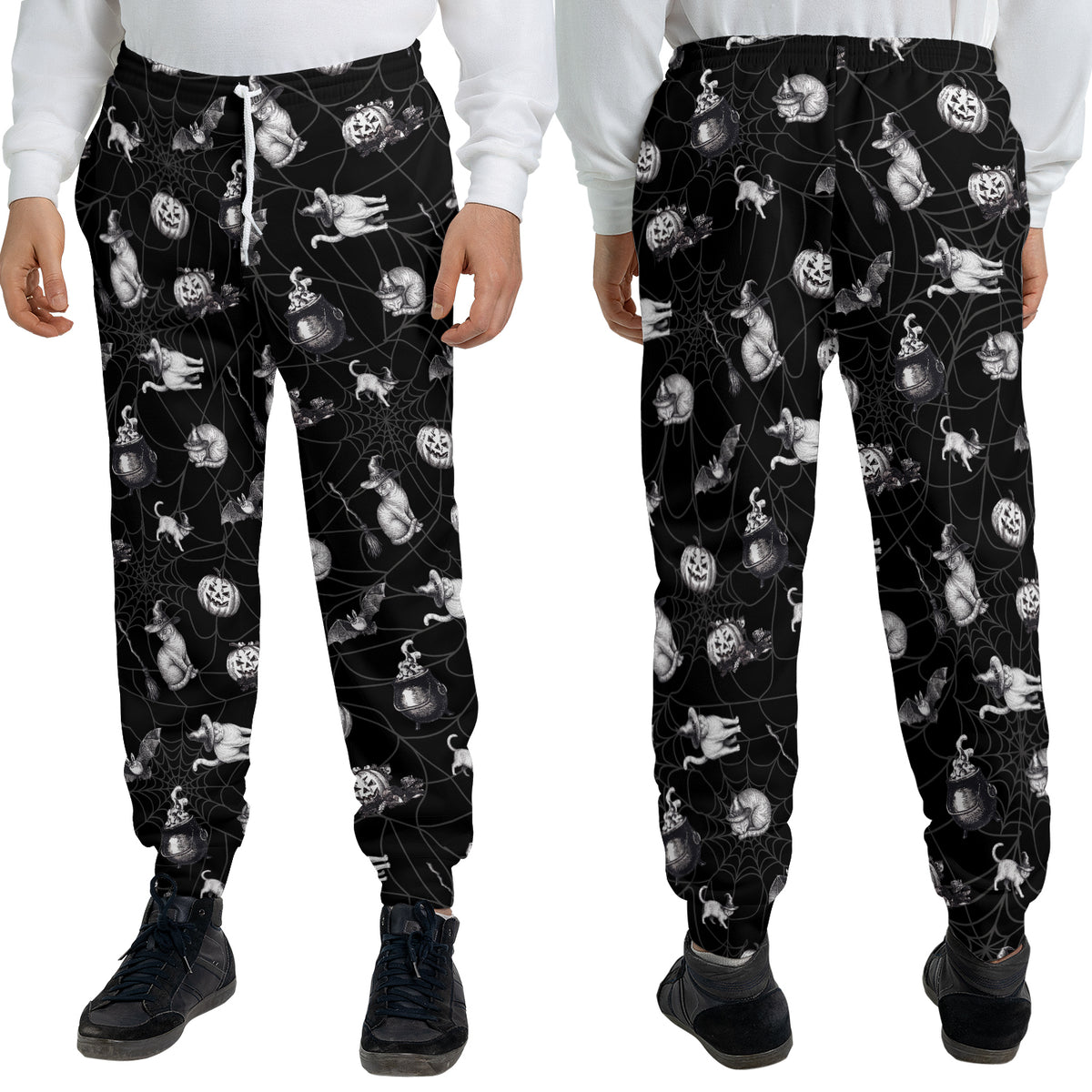 Vintage Witchy Cat Halloween Sweatpants