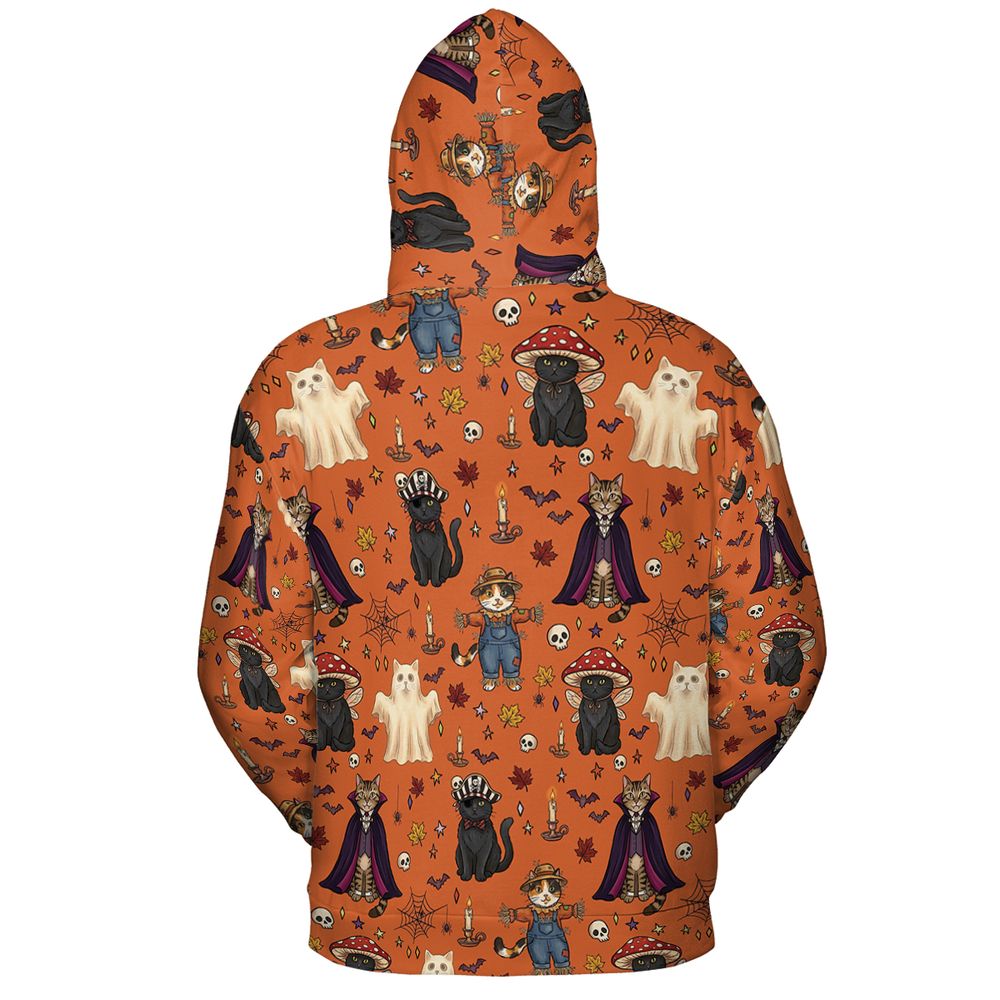 Feline Fright Fest Full Print Hoodie -  - 3
