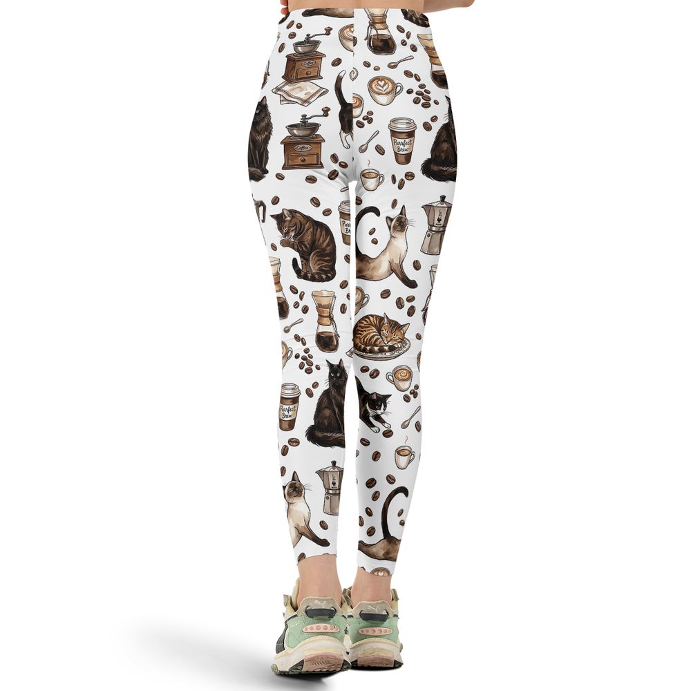 Cat and Coffee Full Print Legging -  - 3