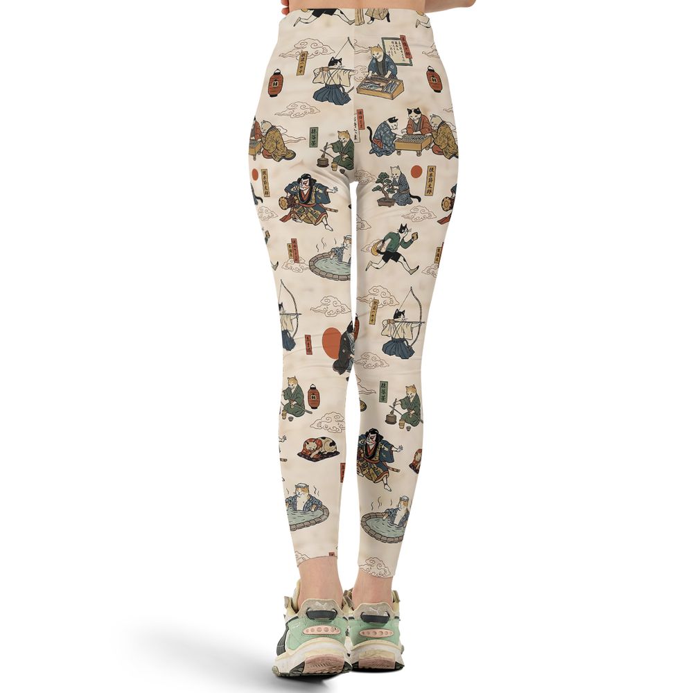 Ukiyo-e cat Full Print Legging -  - 3