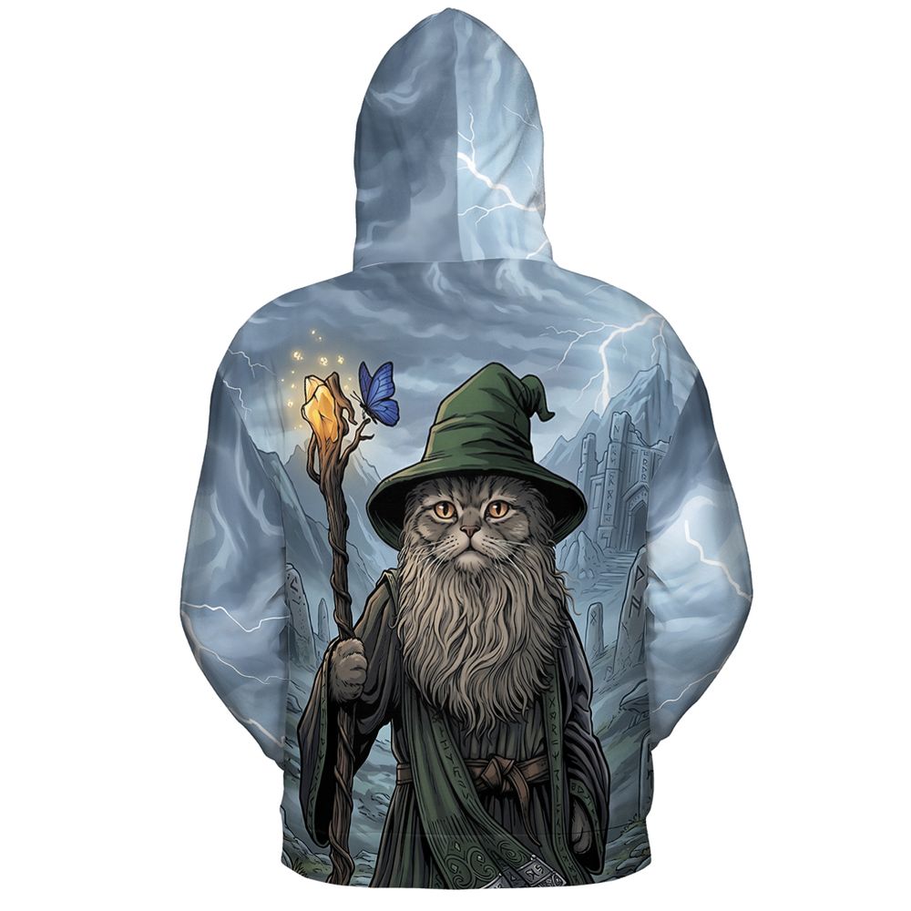 Wizard Cat Full Print Hoodie -  - 3