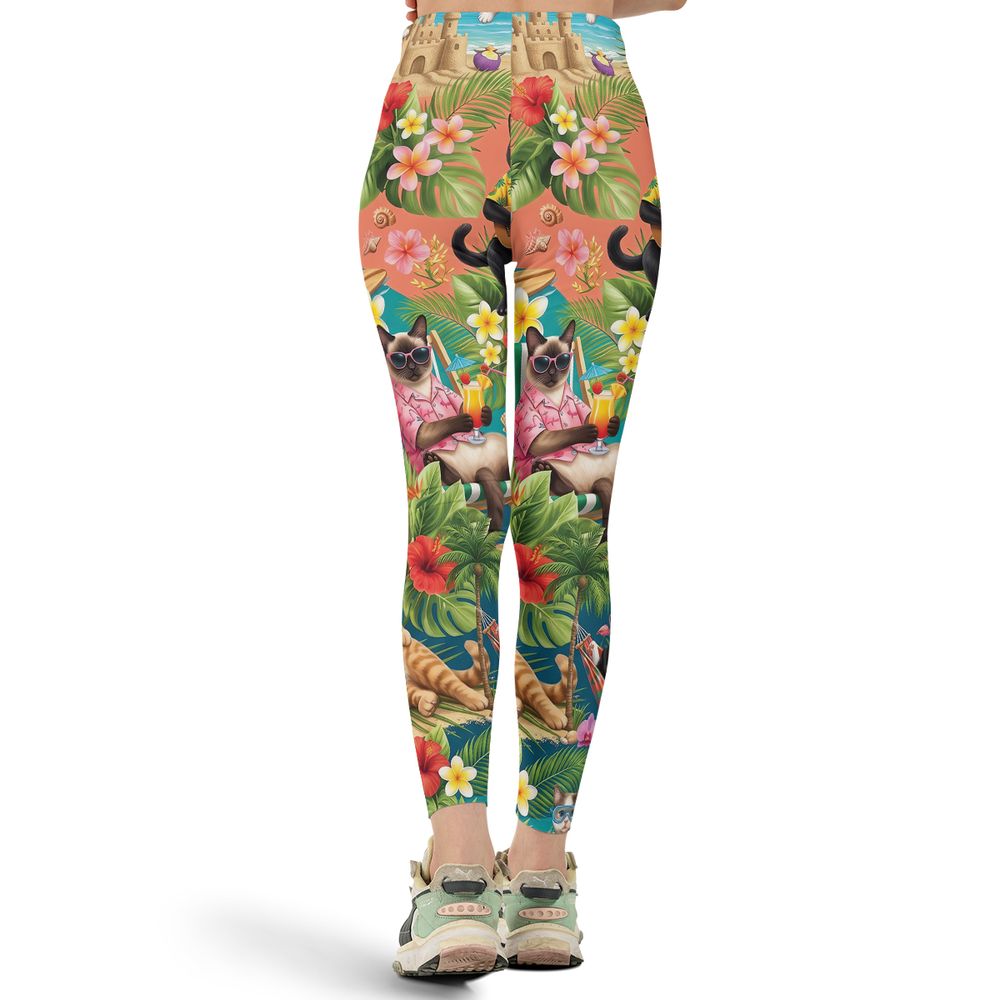 Summer Cat Full Print Legging -  - 3