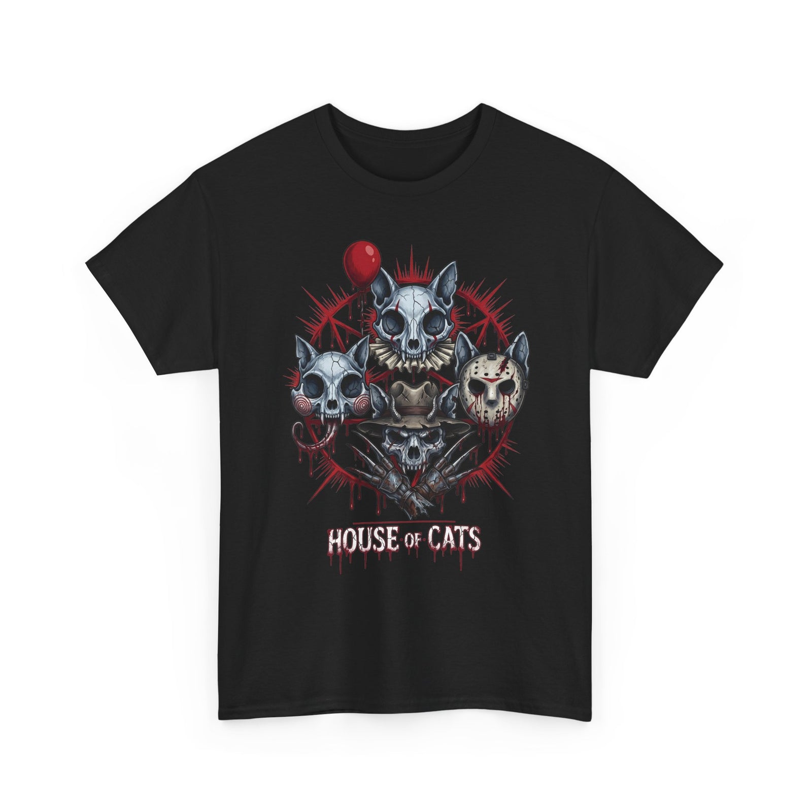 House Of Cats Horror Movie T-Shirt — Slashers Cat Skull Graphic Tee
