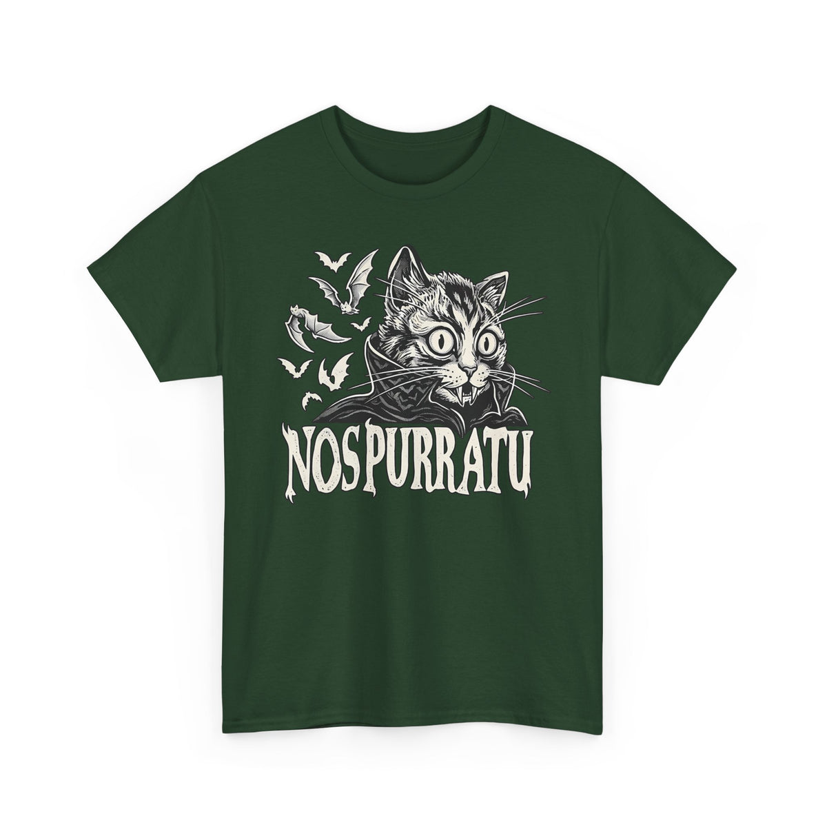 Nosferatu Cat T-Shirt — "Nospurratu Cat Nosferatu" Gothic Vampire Cat Tee