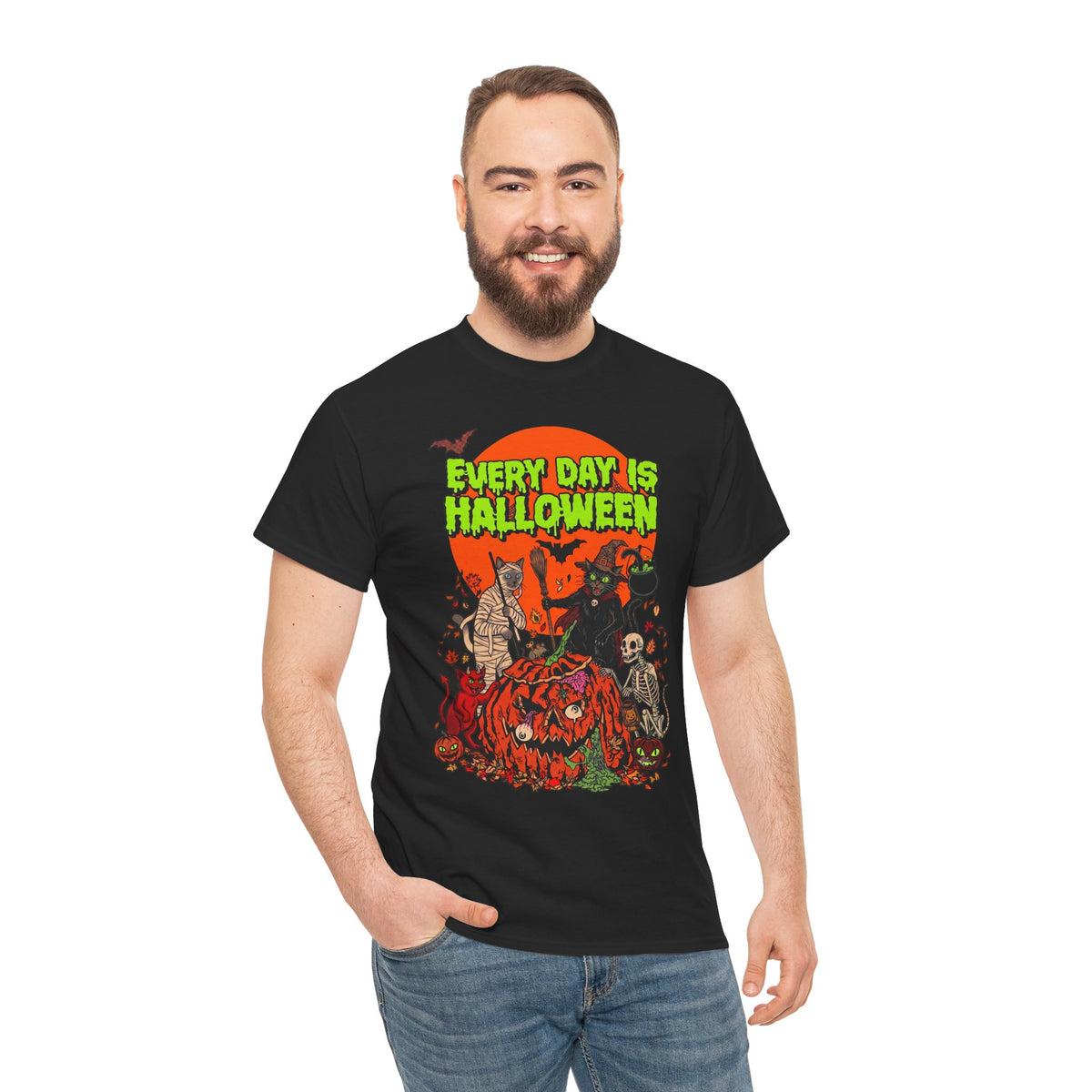 Every Day Is Halloween Cats T-Shirt — Spooky Monster Felines Tee