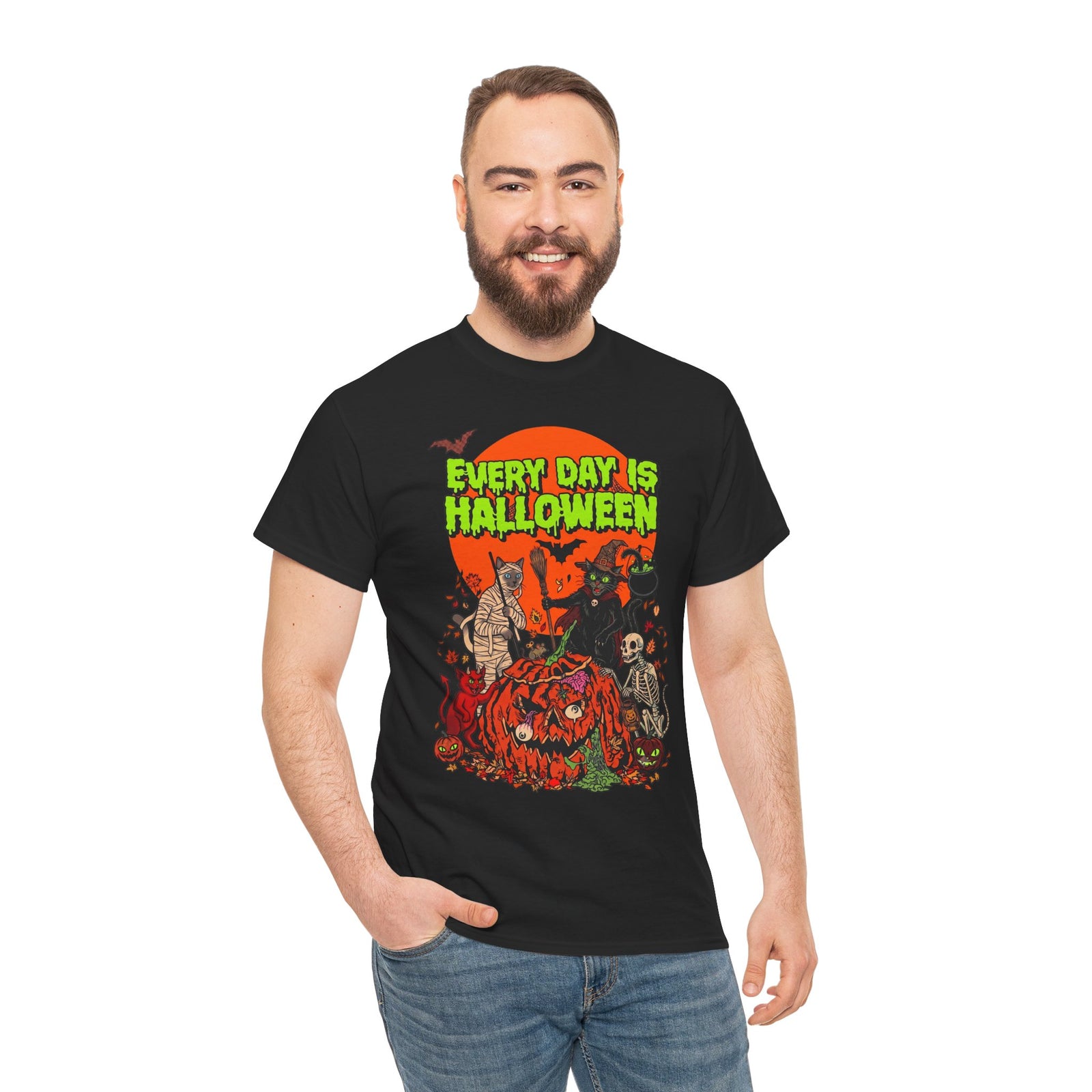 Every Day Is Halloween Cats T-Shirt — Spooky Monster Felines Tee