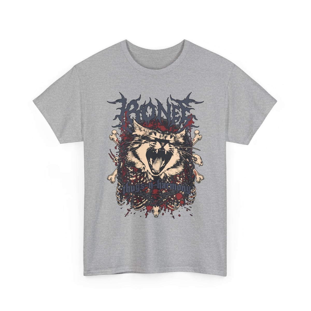 Bone Thugs-N-Harmony Metal Cat T-Shirt — Death Metal Feline Graphic Tee