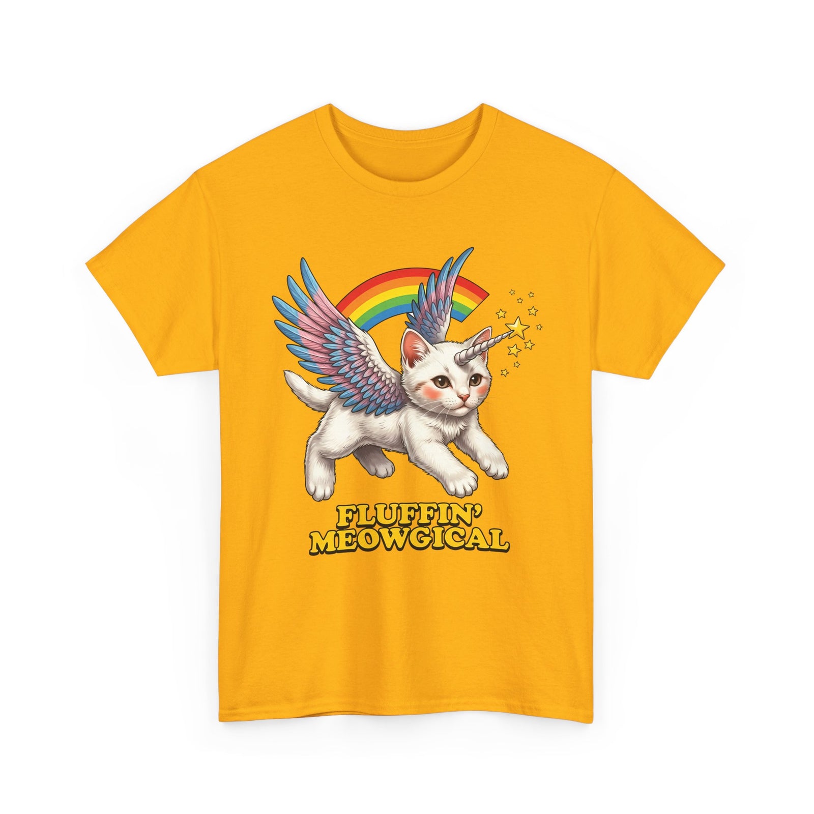 Fluffin' Meowgical Cat T-Shirt — Cute Unicorn Kitten Graphic