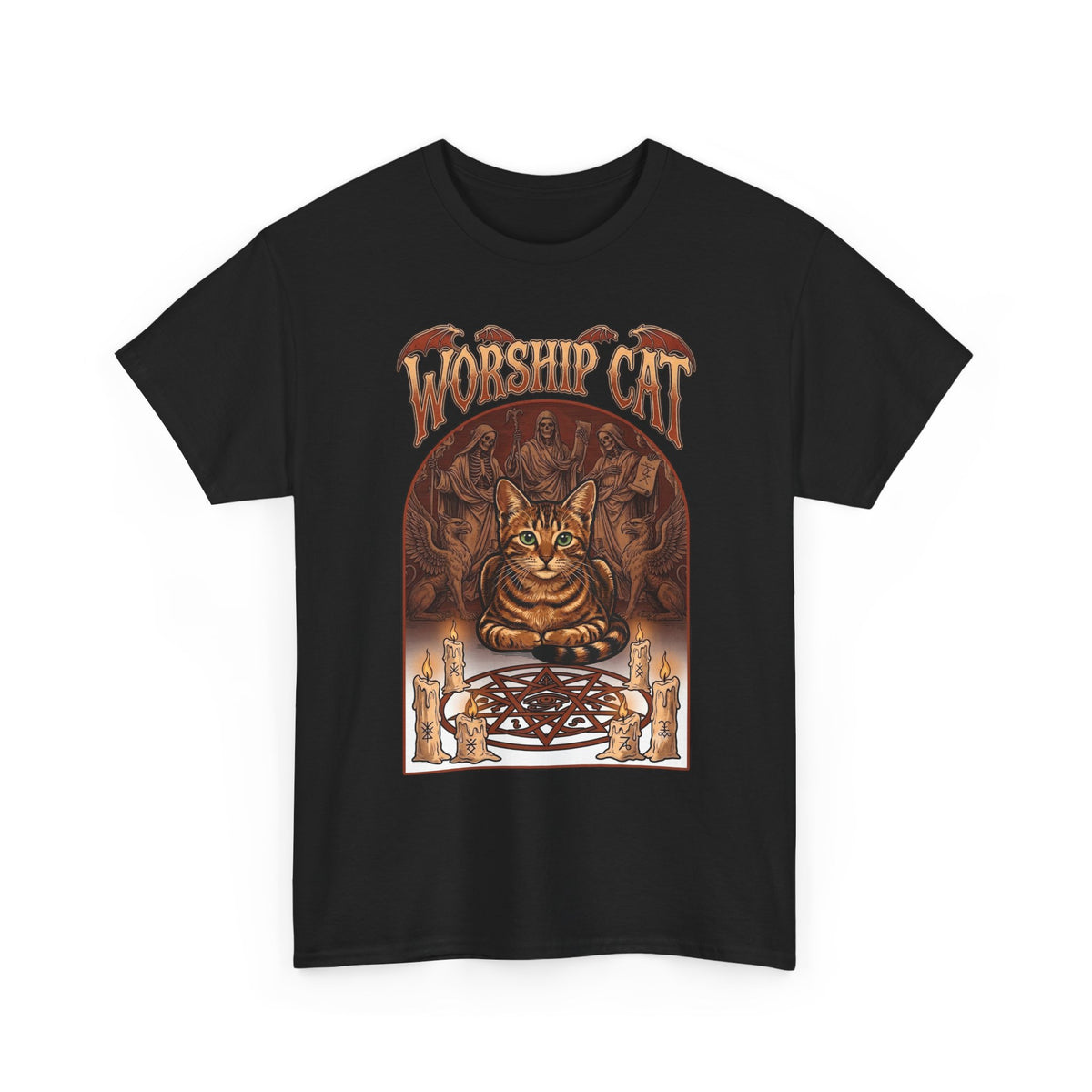 Worship Cat T-Shirt — Cute Cat Faith Graphic Tee