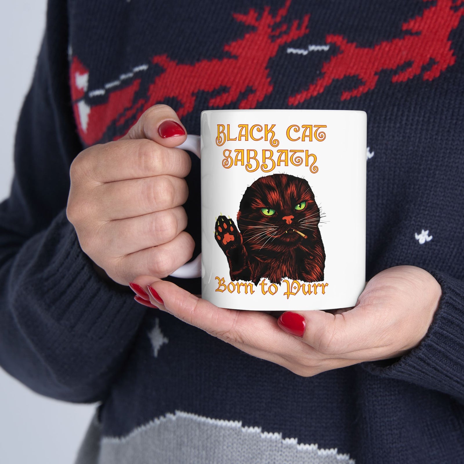 Black Cat Sabbath Ceramic Mug