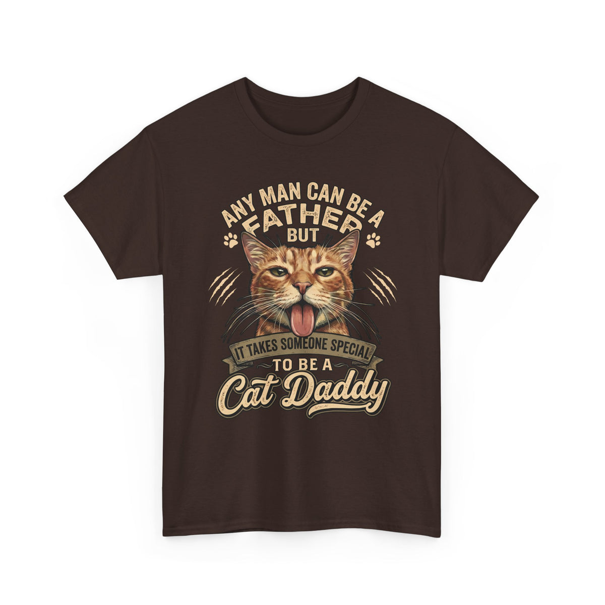 Cat Daddy Father's Day T-Shirt — Funny Orange Tabby Blep Graphic Tee