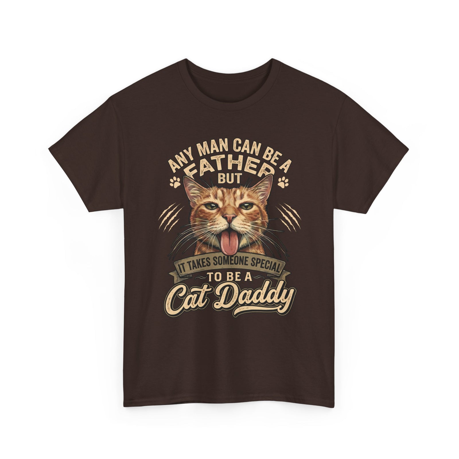 Cat Daddy Father's Day T-Shirt — Funny Orange Tabby Blep Graphic Tee