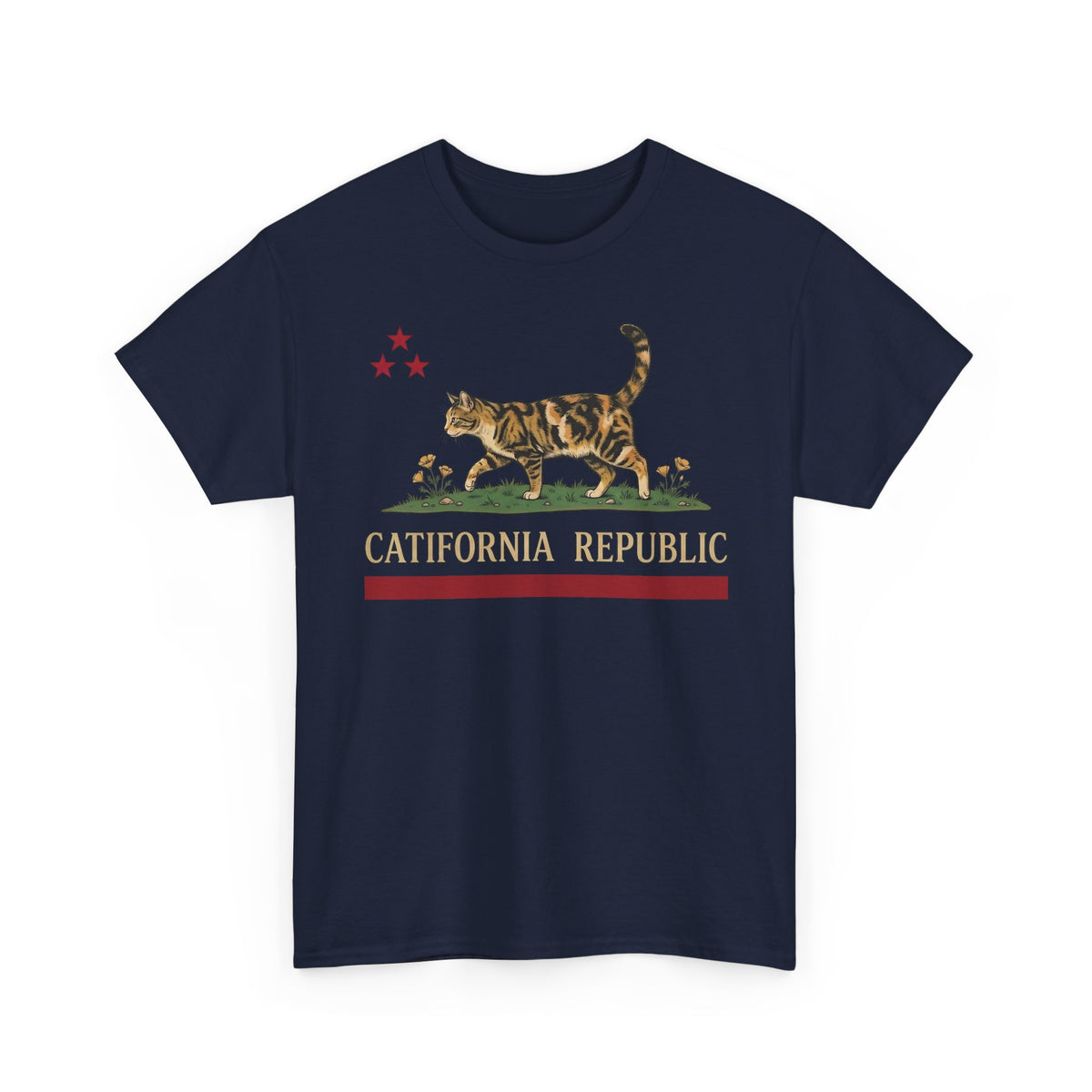 Catifornia Republic Funny Cat T-Shirt — Vintage Cali Cat Graphic Tee