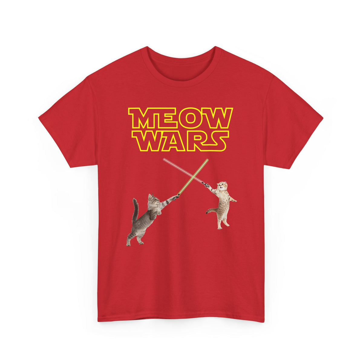 Meow Wars T-Shirt — Funny Cat Lightsaber Tee
