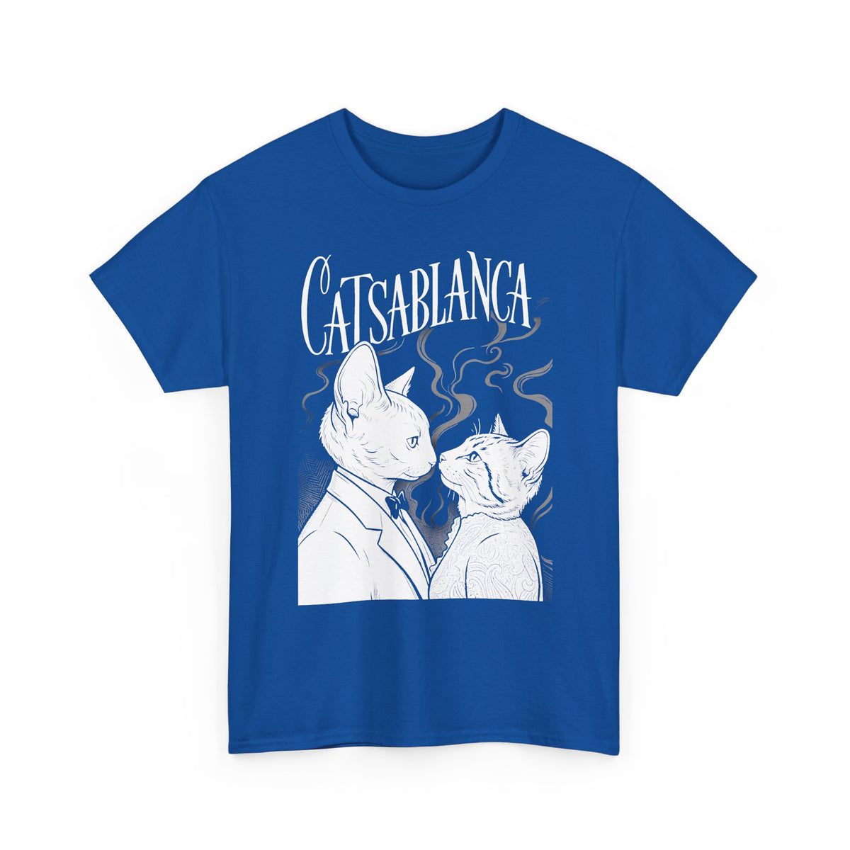 Catsablanca Graphic Tee — Retro Noir Cat Movie Parody T-Shirt
