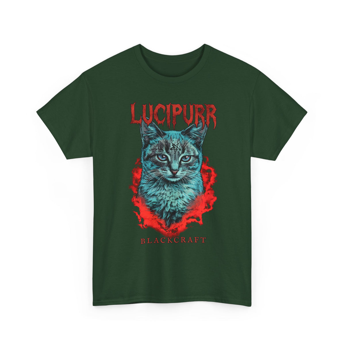 Lucipurr Blackcraft T-Shirt — Edgy Heavy Metal Satanic Cat Graphic Tee