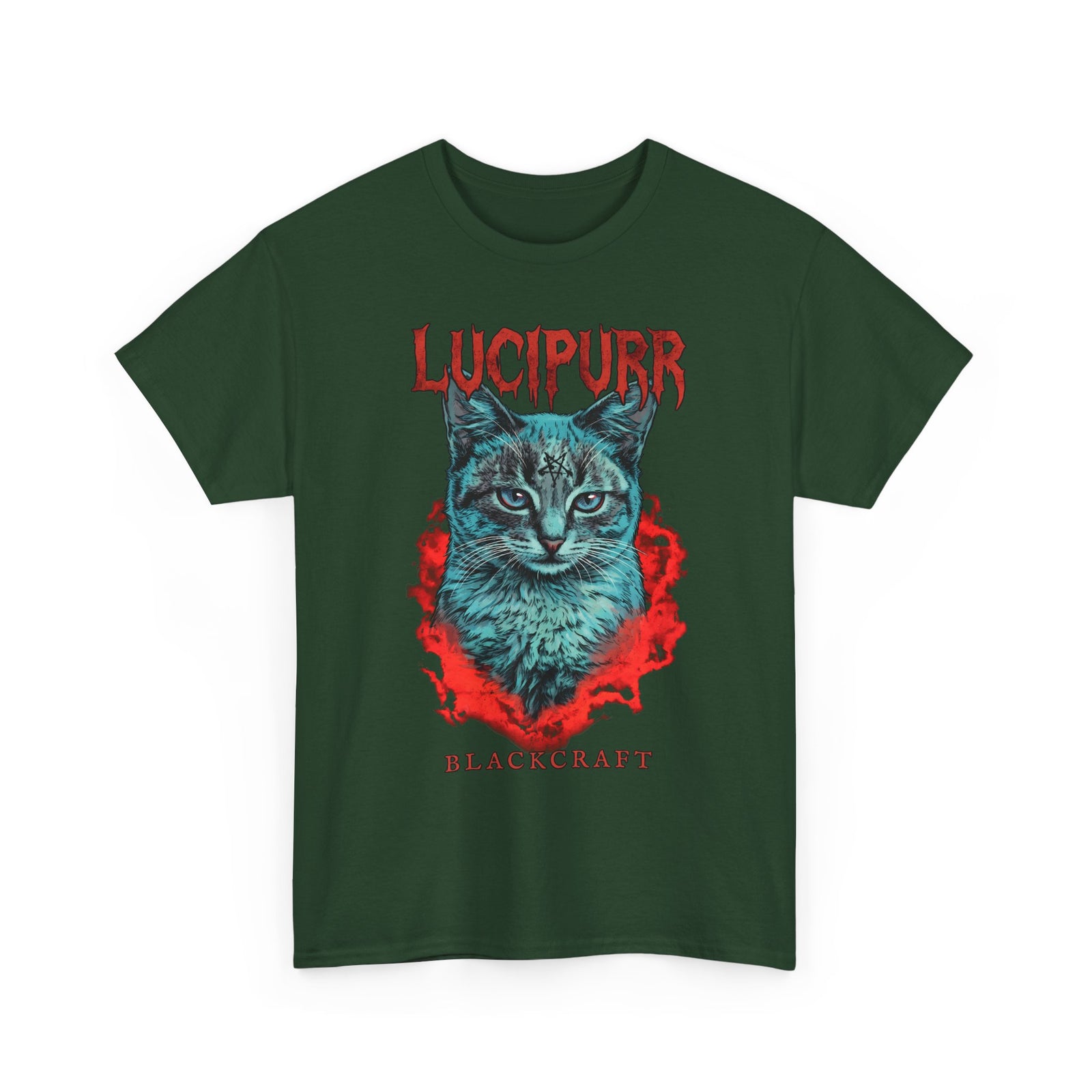 Lucipurr Blackcraft T-Shirt — Edgy Heavy Metal Satanic Cat Graphic Tee