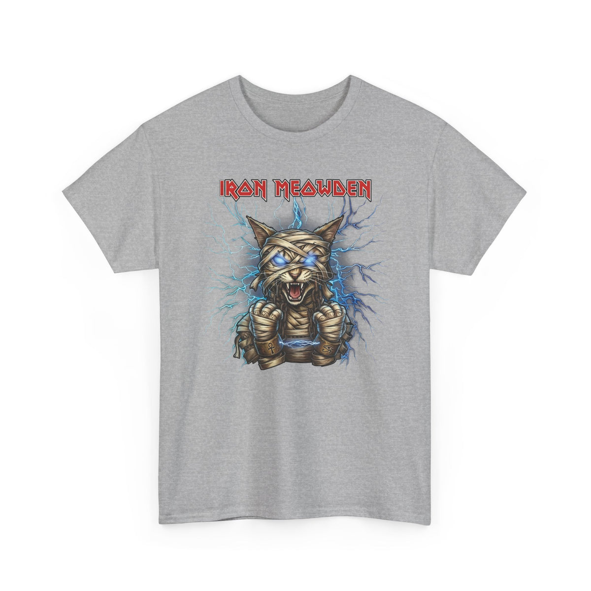 Iron Meowden Cat T-Shirt — Heavy Metal Kitty Graphic Tee