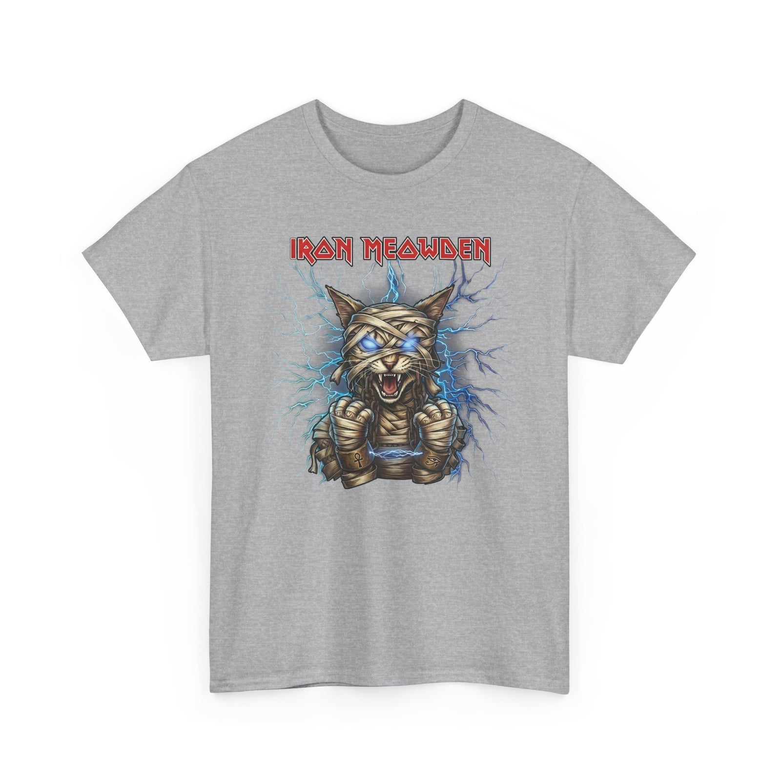 Iron Meowden Cat T-Shirt — Heavy Metal Kitty Graphic Tee