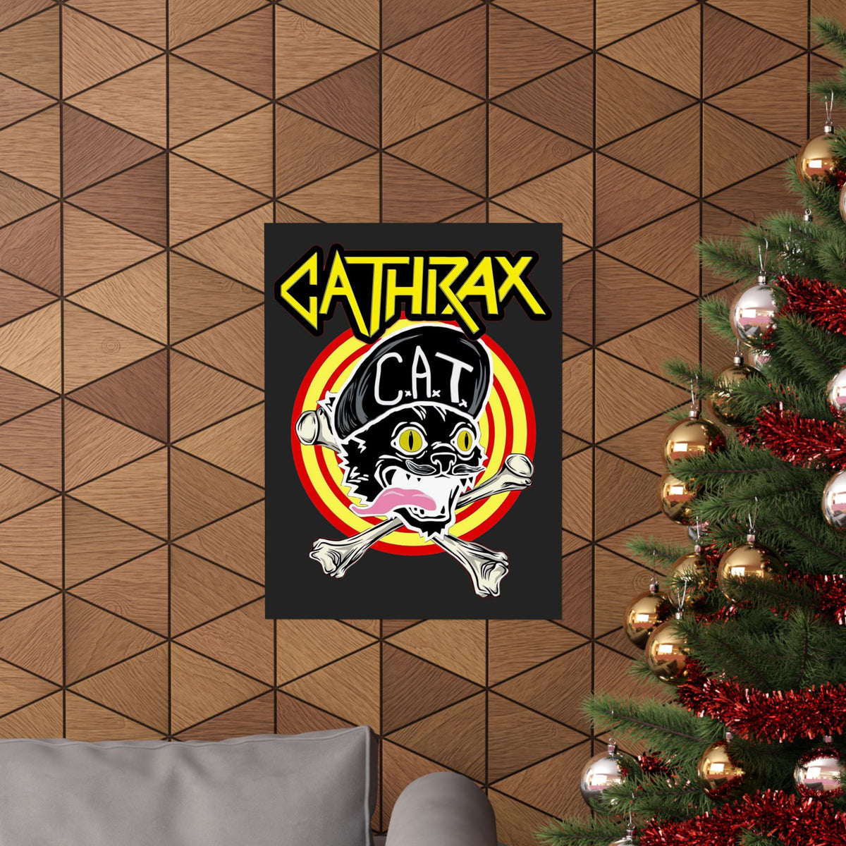 Cathrax Parody Cat Poster — Heavy Metal Band Cat Graphic Poster