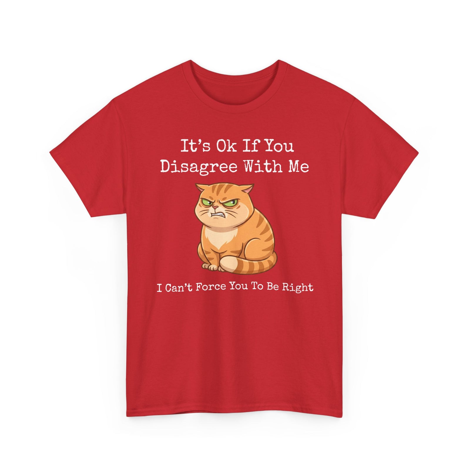 It's Ok If You Disagree With Me T-Shirt — Funny Angry Orange Cat Tee
