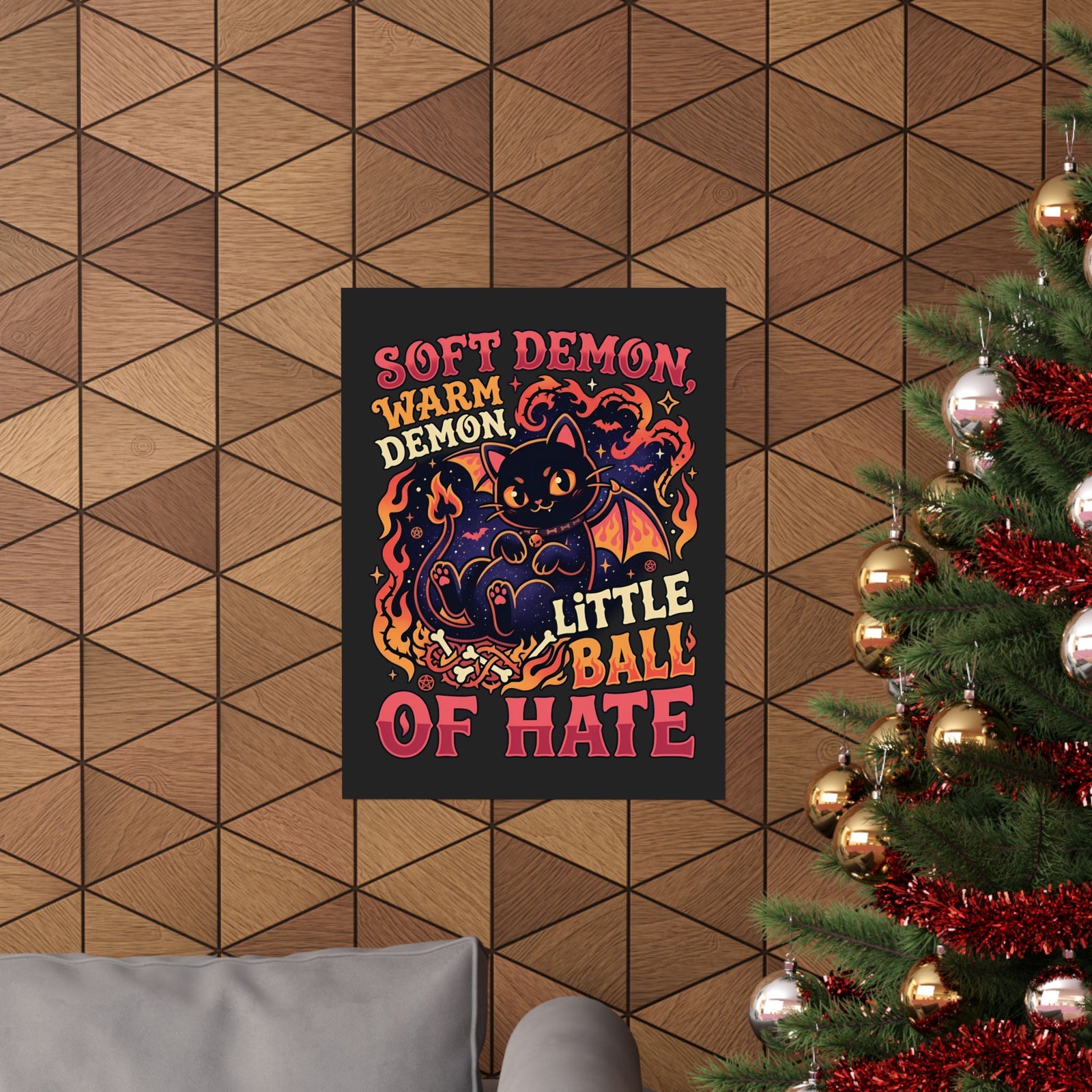 Soft Demon Cat Poster — "Little Ball of Hate" Cute Demon Kitty Poster