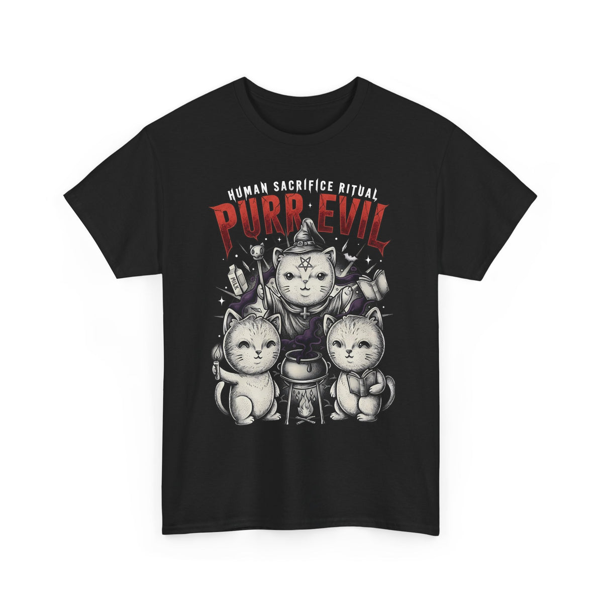 Purr Evil Witch Cats T-Shirt — Spooky Alternative Magic Apparel